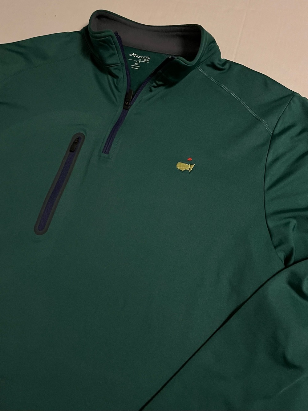 NEW Masters Tech Golf 1/4 Pullover Fleece Green Jacket Shirt 2XL Augusta Logo